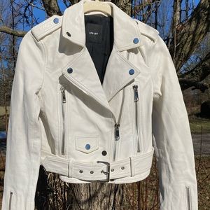 LTH white leather jacket